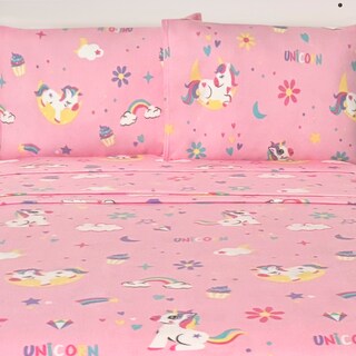 Foto 4 | Juego De Sábana Polar Matrimonial Elefantito Hogar Unicornio Color Rosa Invernal
