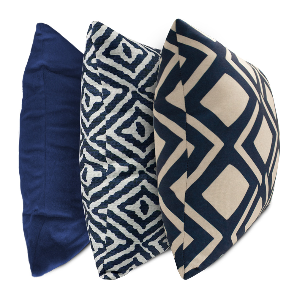 Foto 2 | Set Fundas de Cojín Coprire 23HODE0321 Azul 45 X 45 cm 3 Piezas
