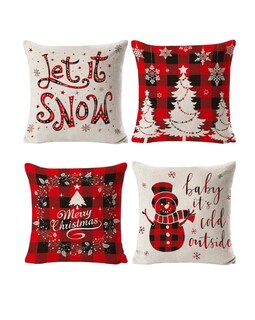 Foto 1 | Fundas para Almohadas Belug Navideñas 4 Piezas