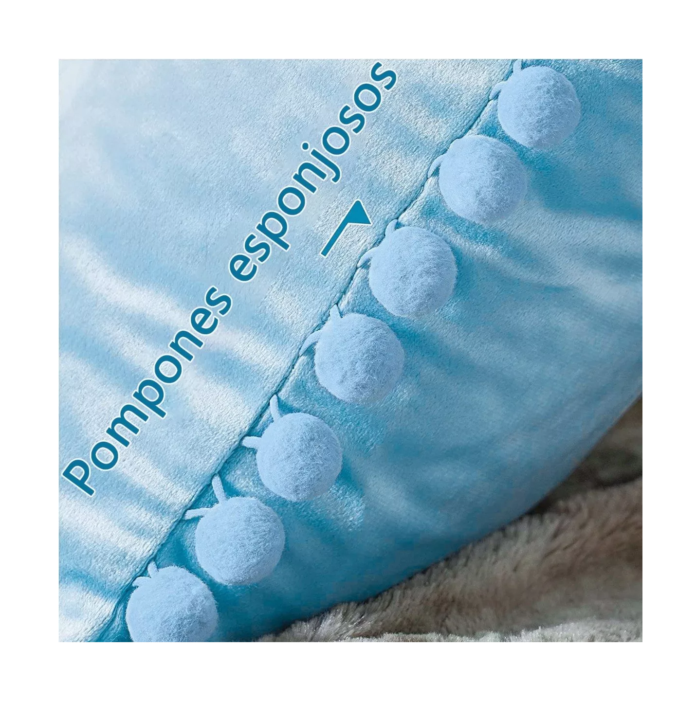 Foto 4 | Fundas Para Cojines Decorativos De Terciopelo 45 X 45 Cm 2 Pzs, Azul
