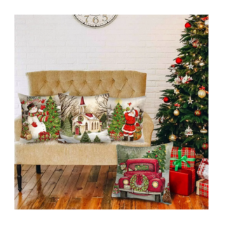 Foto 2 | Fundas De Almohada Estampadas Navideñas 4 Piezas, Combinacion De Colores