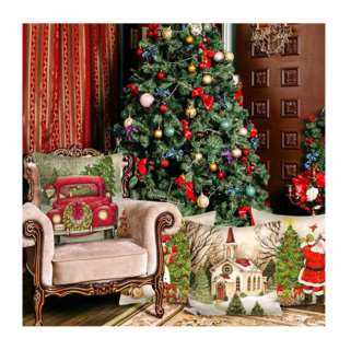 Foto 3 | Fundas De Almohada Estampadas Navideñas 4 Piezas, Combinacion De Colores