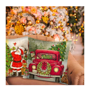 Foto 4 | Fundas De Almohada Estampadas Navideñas 4 Piezas, Combinacion De Colores