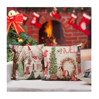Foto 2 | Fundas De Almohada Navideñas Decoracion Papa Noel 4 Pzs, Mezcla De Colores