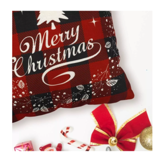 Foto 2 | Fundas De Almohada De Lino Para El Día De Navidad 45 Cm Blanco, Negro, Rojo