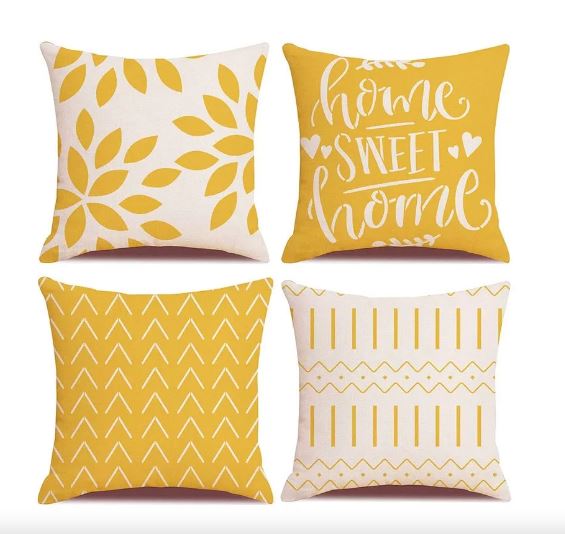 Foto 1 | Fundas para Almohada Wünd Amarillas 4 Piezas