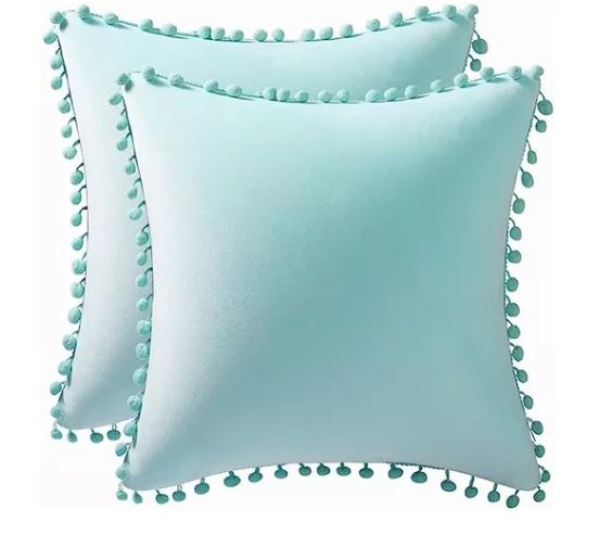 Fundas Para Cojines Decorativos De Terciopelo 45x45 Cm,2 Pzs Verde Claro