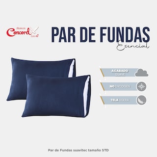 Foto 3 | Par de Fundas Concord Neo Decorativas Microfibra Marino