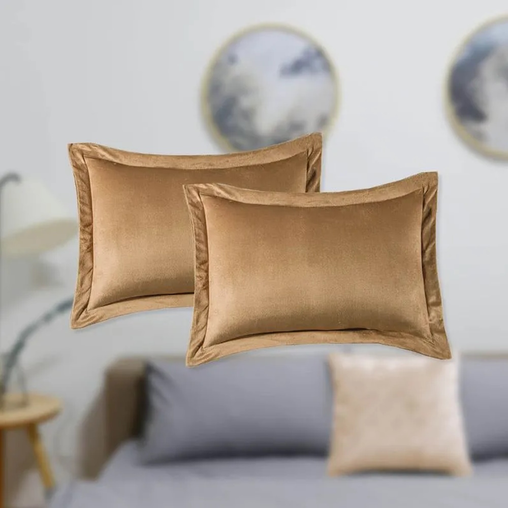 Foto 3 pulgar | Funda Decorativa Estándar Velvet Caramel Lisa Concord