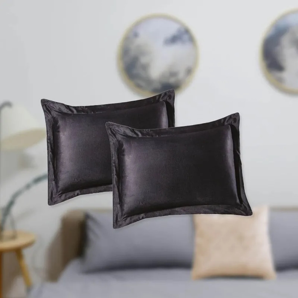 Foto 3 pulgar | Funda Decorativa Estándar Velvet Negro Lisa Concord