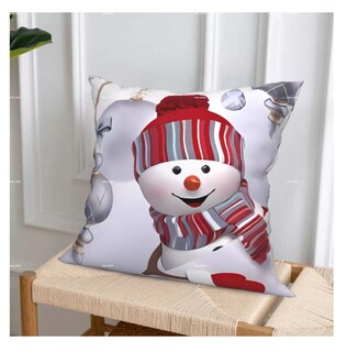 Foto 4 | Fundas Para Cojines Navideños Decorativos Fundas Almohadas 6 Pzs, Blanco Muñeco Nieve