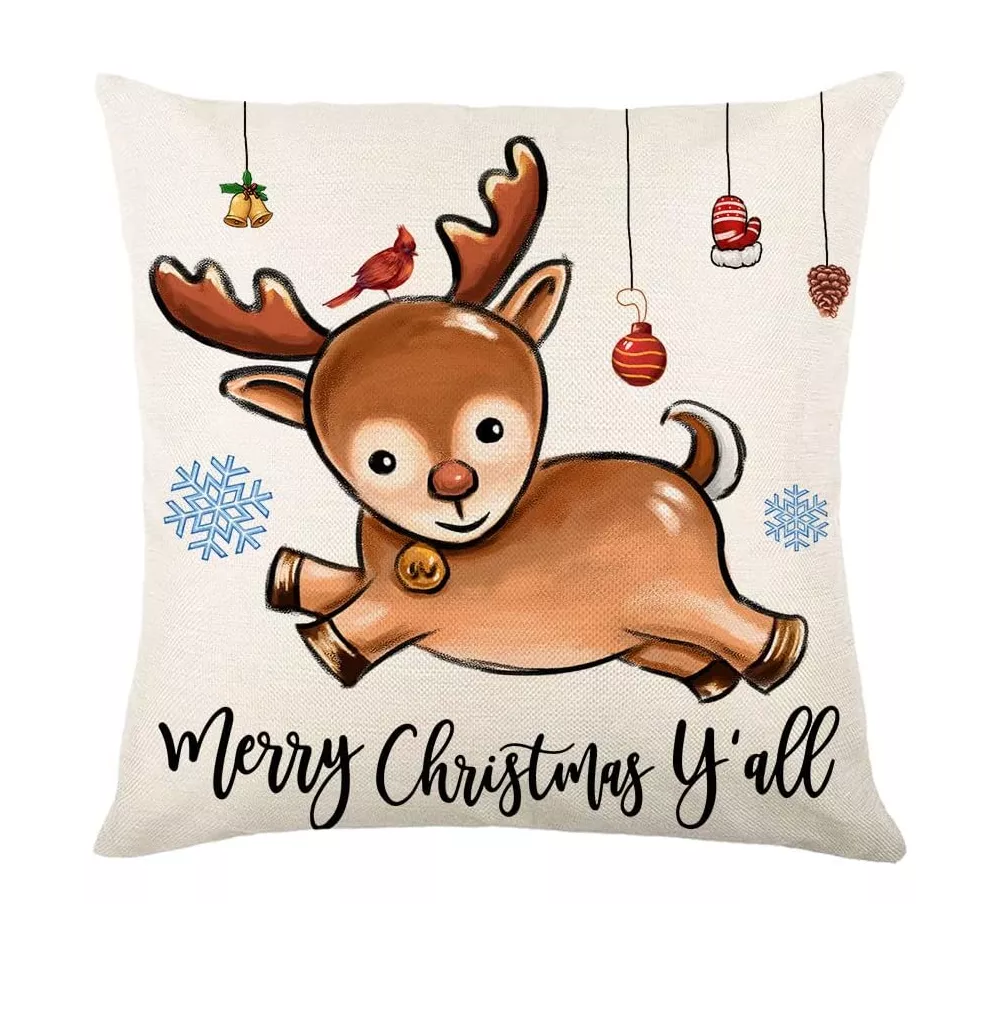 Foto 4 pulgar | Fundas De Almohada Cojín De Lino Con Cascanueces Navidad 4 Pzs Multicolor