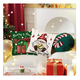 Foto 2 | Fundas De Almohada Cojín De Lino Con Cascanueces Navidad 4 Pzs Multicolor