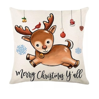 Foto 3 | Fundas De Almohada Cojín De Lino Con Cascanueces Navidad 4 Pzs Multicolor
