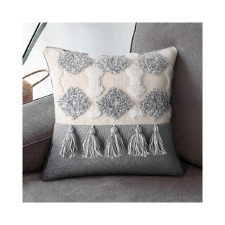 Foto 1 | Pack De 2 Fundas De Cojín Con Flecos Grises, Lino Y Algodón, 45 X 45 Cm - Venta Internacional.