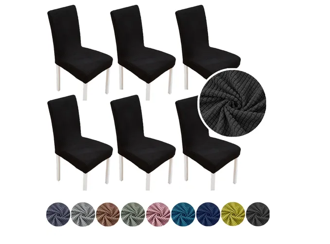 Foto 1 | Xtellar Juego De 6 Fundas Elásticas De Lujo Para Sillas De Comedor, Negro Elegante