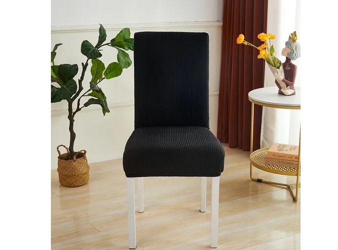 Foto 4 pulgar | Xtellar Juego De 6 Fundas Elásticas De Lujo Para Sillas De Comedor, Negro Elegante