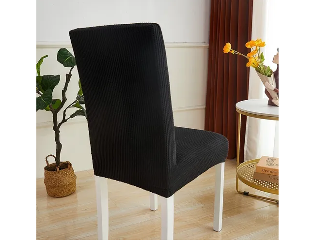 Foto 6 pulgar | Xtellar Juego De 6 Fundas Elásticas De Lujo Para Sillas De Comedor, Negro Elegante