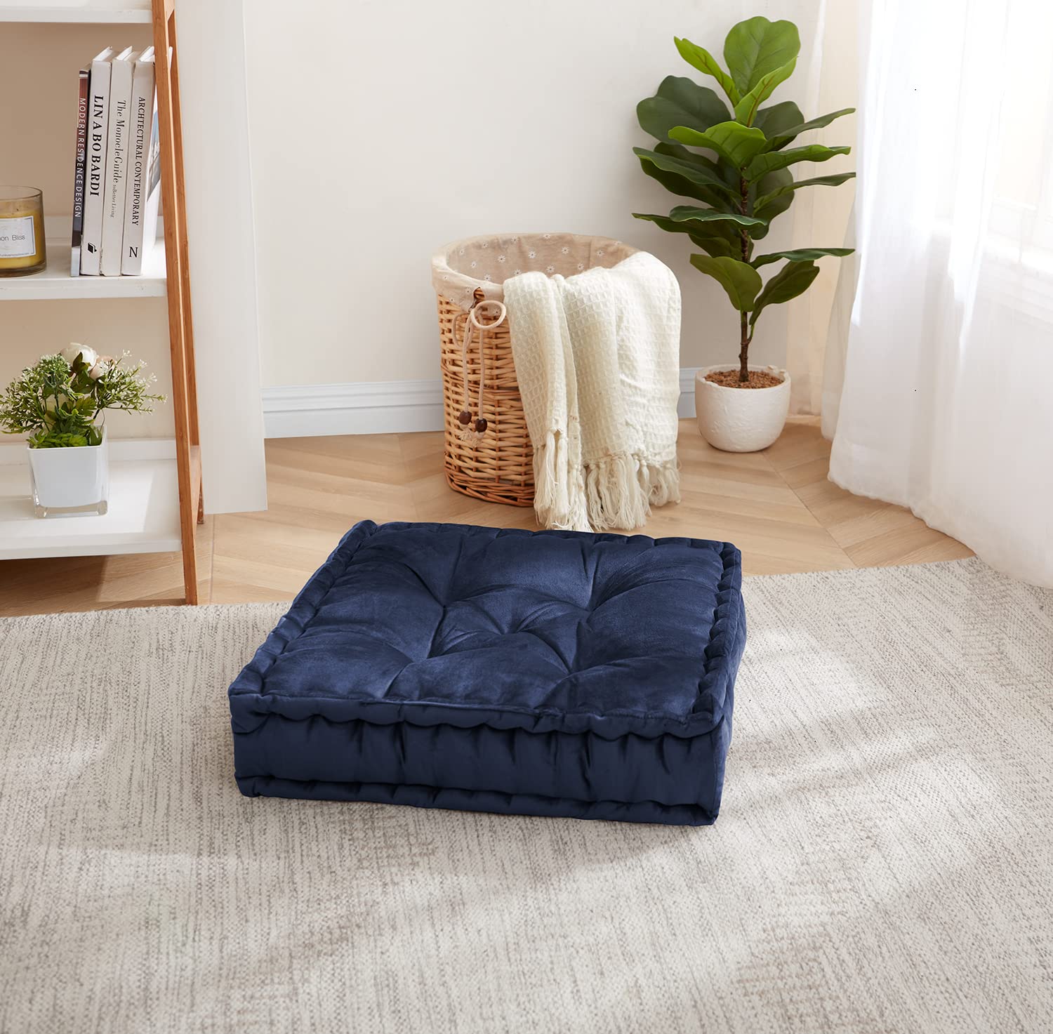 Foto 1 | Almohada De Suelo De La Colección Sweet Home, Grande, Cuadrada, Azul Marino - Venta Internacional.