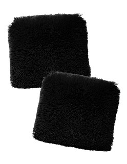 Foto 1 | Almohada Cojín Decorativo de Pelo Largo Suave Set 2 Piezas color Negro
