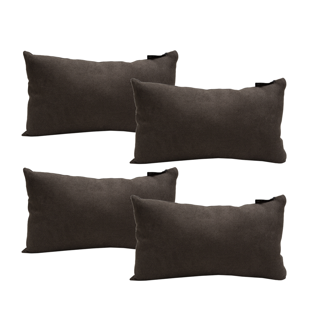 Cojín Riñonera Decorativo DICASA Bless Delta color Marrón Rectangular Set de 4