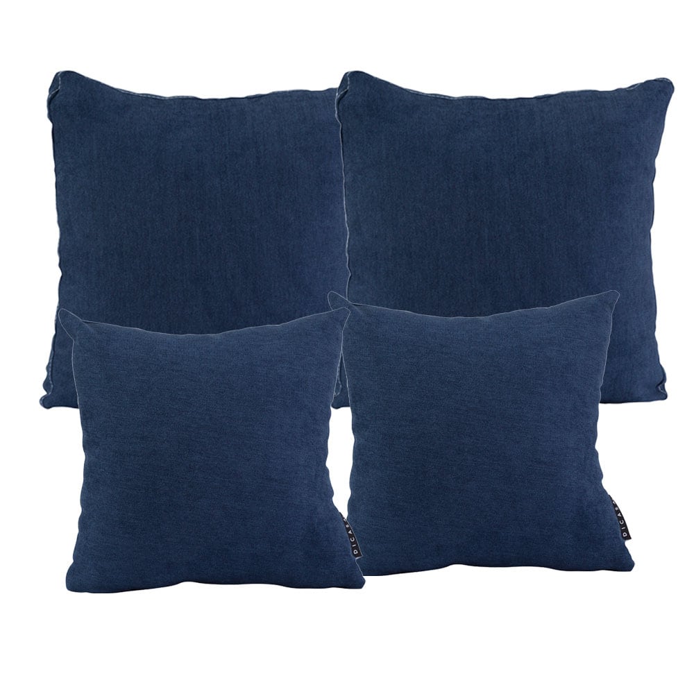 Set De 4 Cojines Decorativos Dicasa Bless Alfa & Zita (2 Chicos Y 2 Grandes) Color Azul Marino $1,127