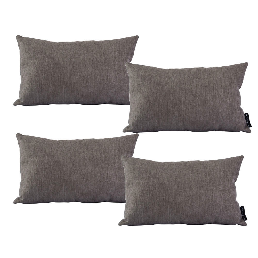 Foto 2 pulgar | Cojín Riñonera Decorativo DICASA Bless Delta color Gris Oscuro Rectangular Set de 4