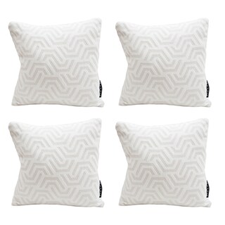 Foto 1 | Cojín Decorativo Dicasa Geo Alfa Color Blanco Cuadrado Chico Set De 4