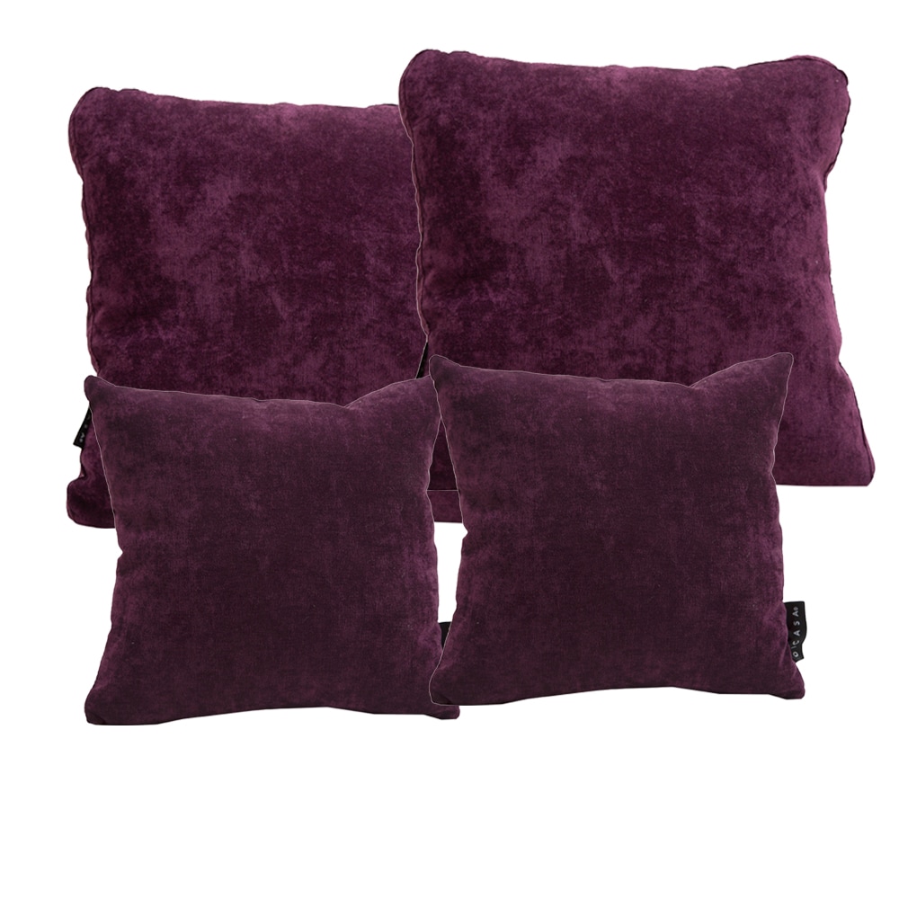 Cojines Dicasa Velvet Alfa Zita color Púrpura 4 Piezas $1,127