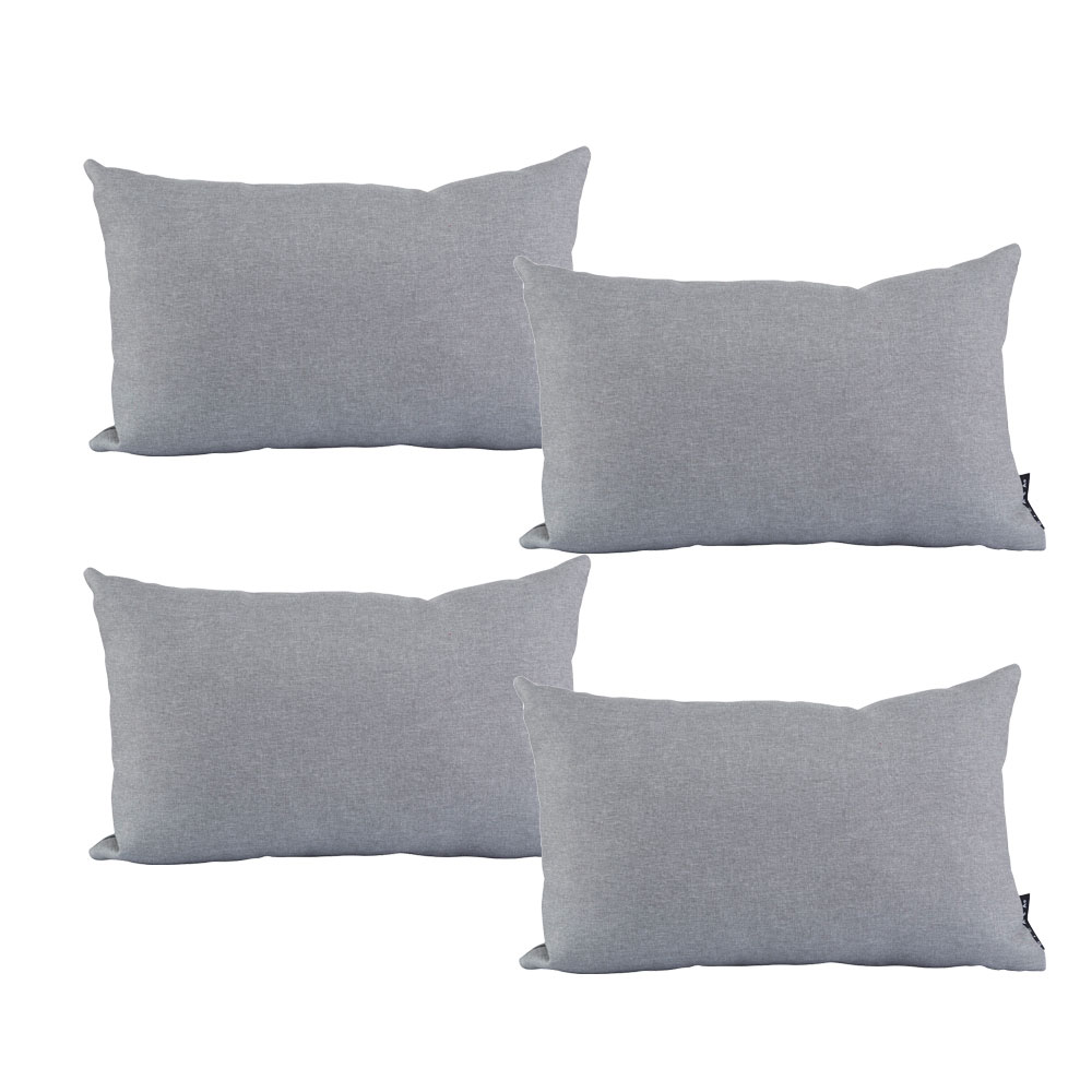 Set de 4 Cojines Riñonera DICASA Quantum Delta color Gris Rectangular Decorativos