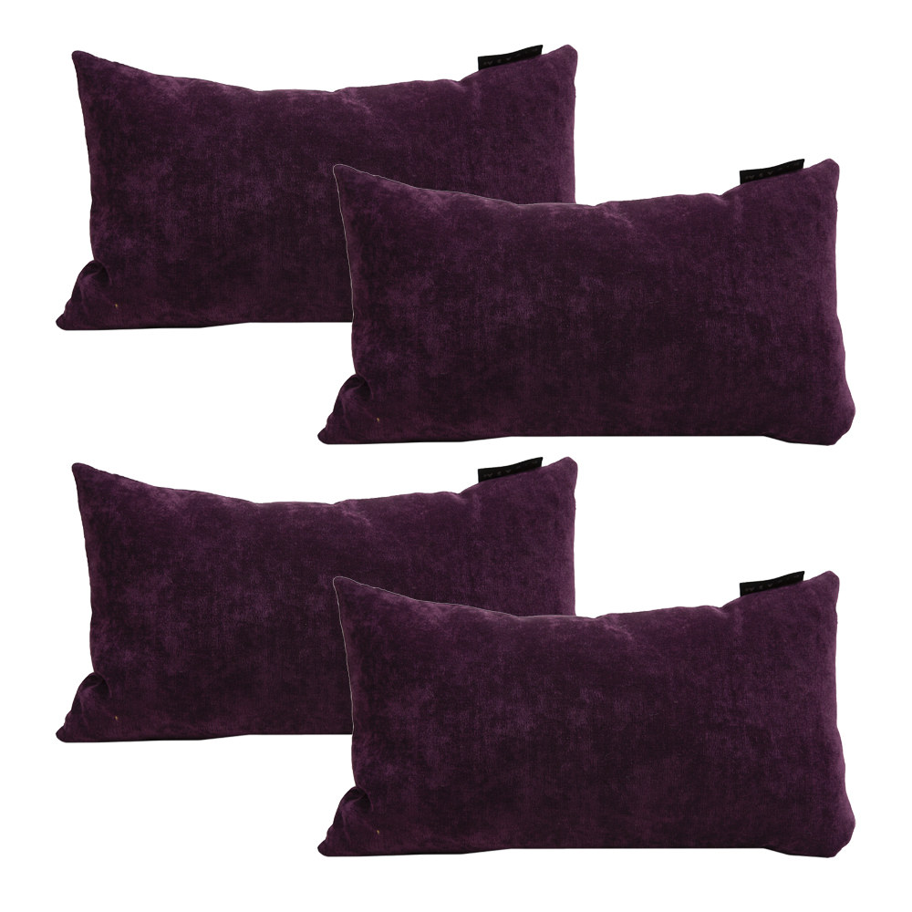 Foto 2 pulgar | Set de 4 Cojines Riñonera DICASA Velvet Delta color Púrpura Rectangular Decorativos