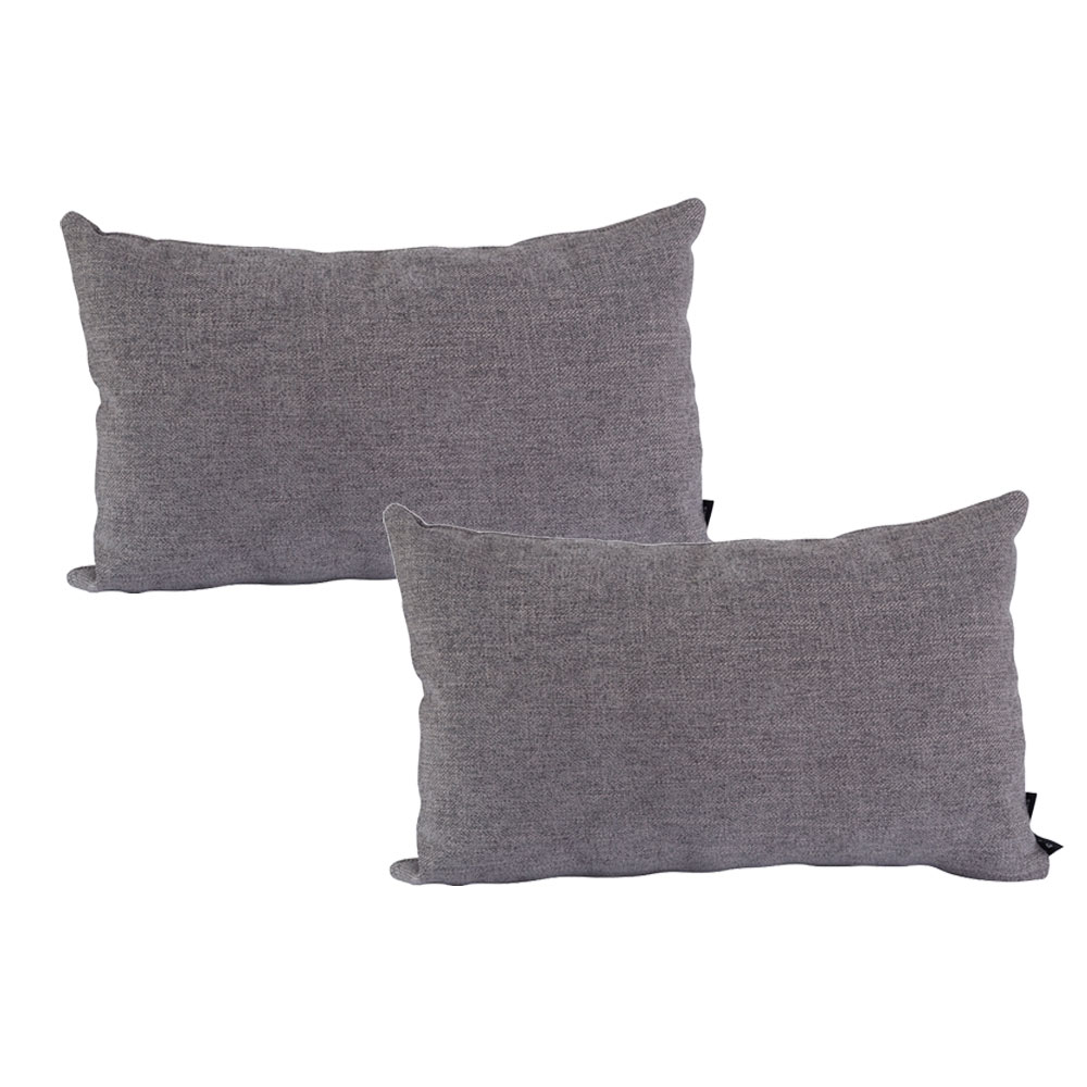 Set de 2 Cojines Riñonera DICASA Tara Delta color Gris Rectangular Decorativos