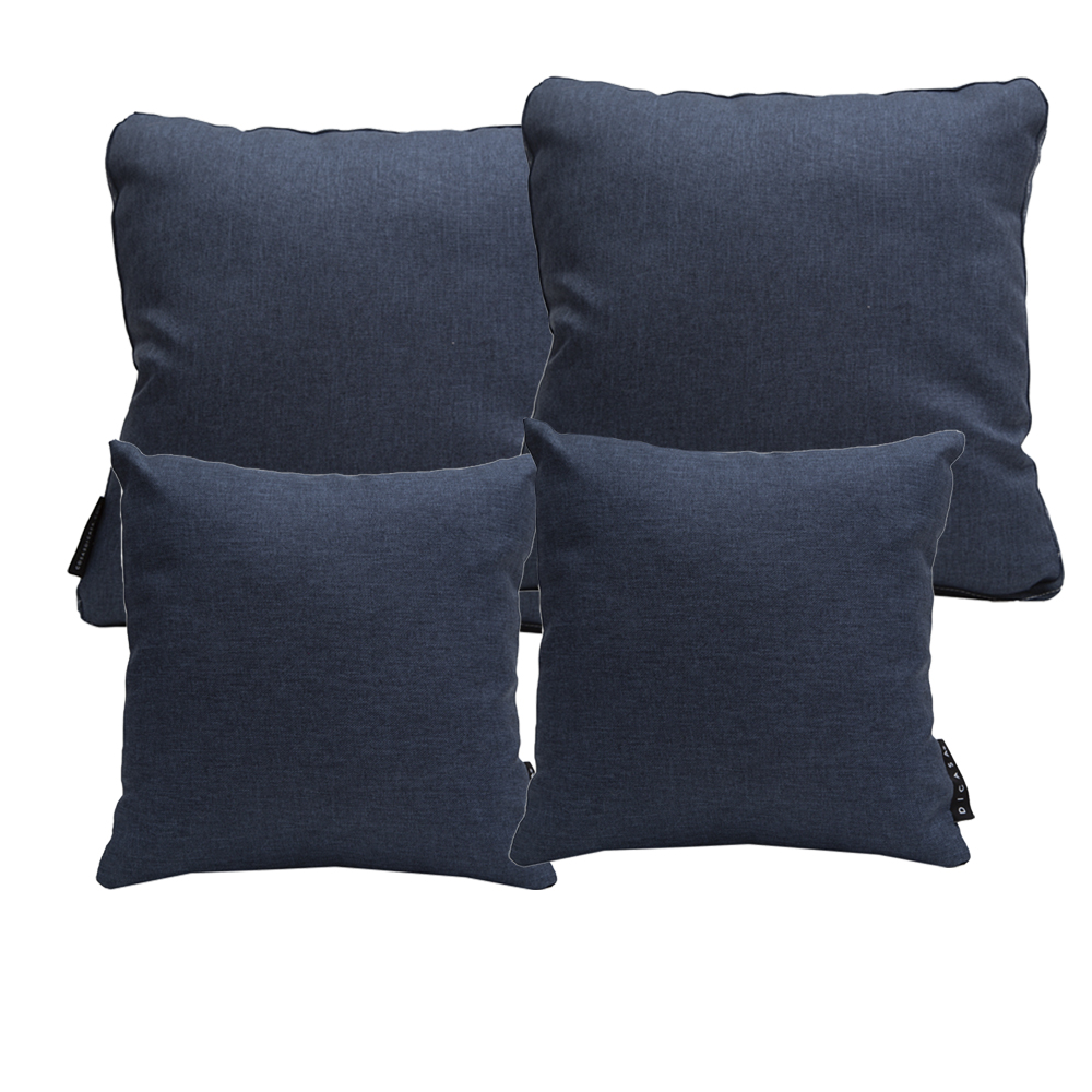 Set De 4 Cojines Decorativos Dicasa Blu Alfa & Zita Color Azul Marino 2 Chicos y 2 Grandes
