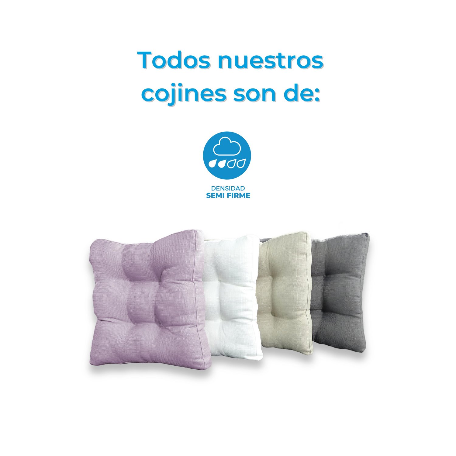 Foto 4 pulgar | Cojín para Silla Good Night Monarca Classic Home color Gris Semi Firme 4 PZAS 45 X 45 CM