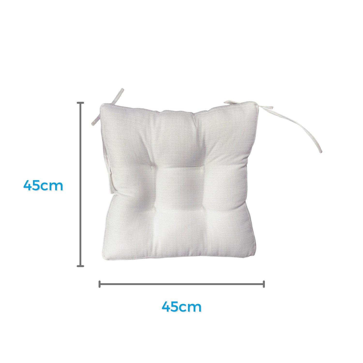 Foto 3 pulgar | Cojín Para Silla Good Night Monarca Classic Home Semi-firme 2 Blanco 45x45cm