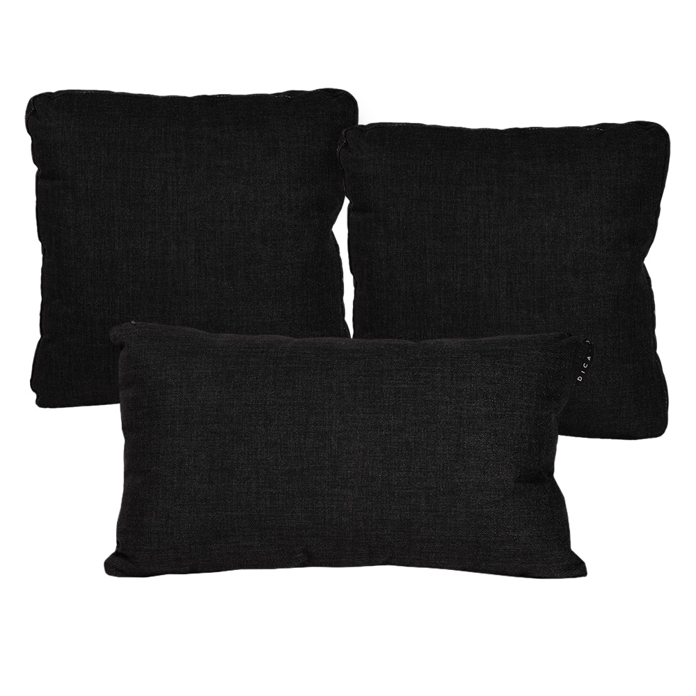 Foto 2 pulgar | Cojín Decorativo DICASA Belu Delta & Zita Negro 2 Grandes y 1 Rectangular