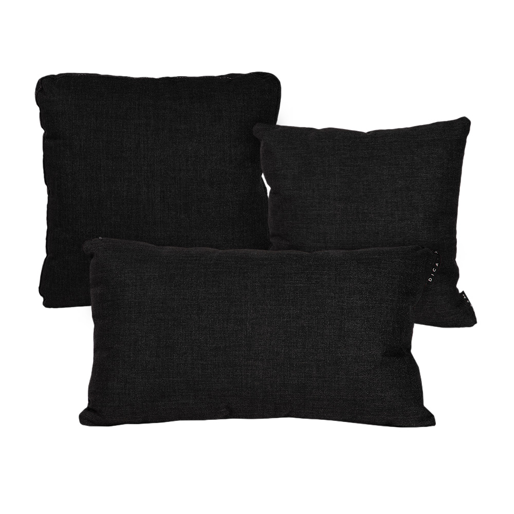 Foto 2 pulgar | Cojín Decorativo DICASA Belu Alfa + Delta + Zita Negro Chico, Grande y Rectangular 3 Piezas