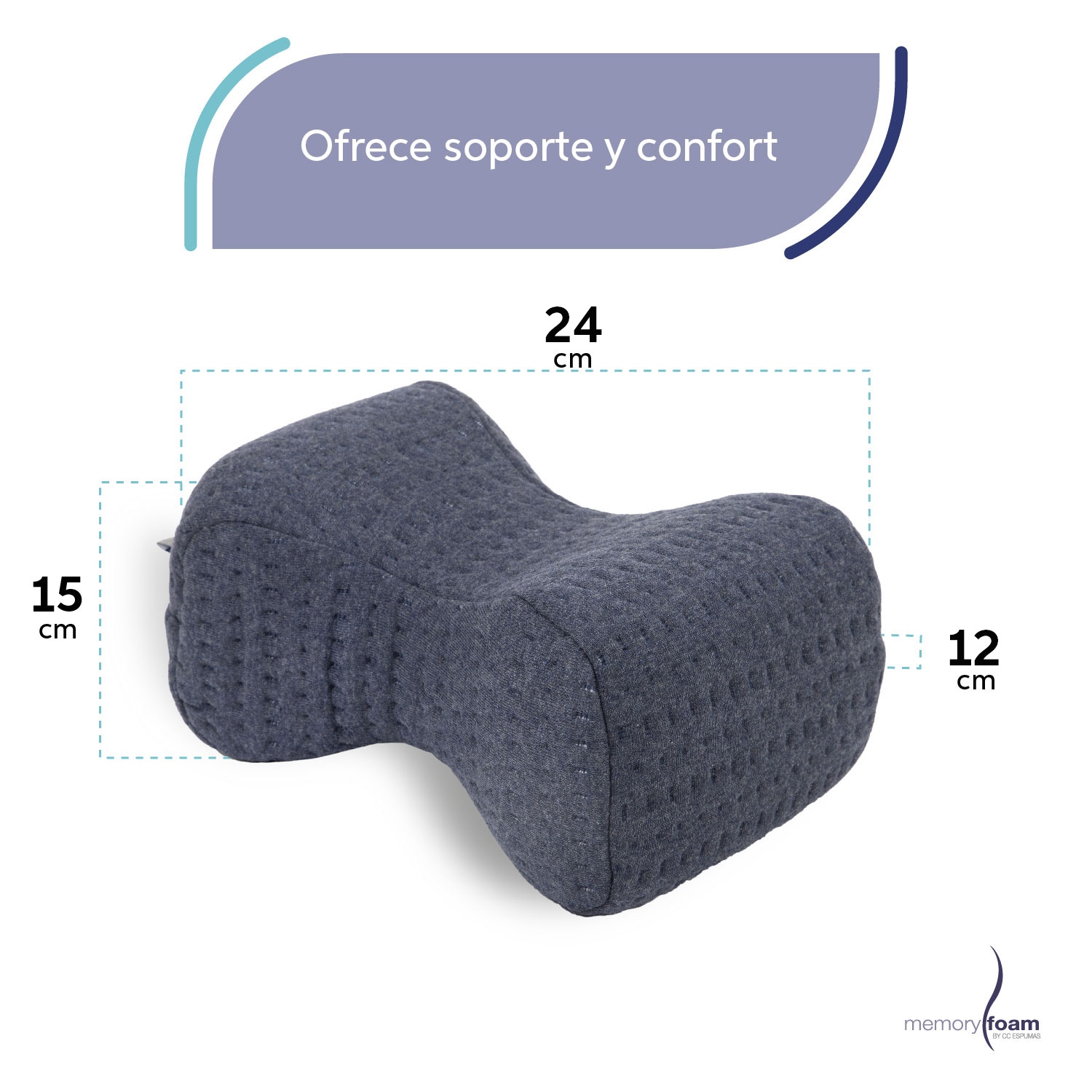 Foto 6 pulgar | Almohada Huesito Para Rodillas Separador De Piernas Alivia Presión Y Mejora Circulación Memory Foam Azul