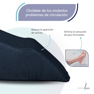 Foto 3 | Cojín Descansa Piernas, Disminuye Varices Y Pies Hinchados Memory Foam Azul Hecha 100% De Memory Foam