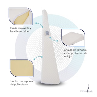 Foto 4 | Cojín Antireflujo Adultos Cuña Antireflujo Para Adultos Blanca Hecho 100% De Memory Foam