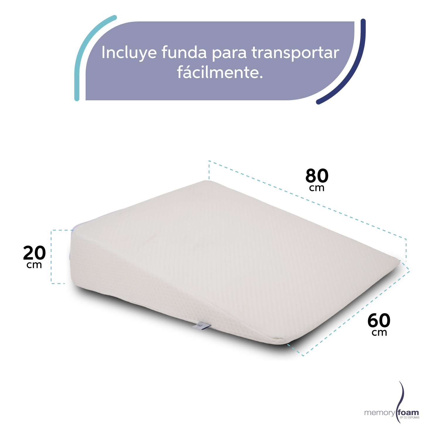 Foto 5 | Cojín Antireflujo Adultos Cuña Antireflujo Para Adultos Blanca Hecho 100% De Memory Foam