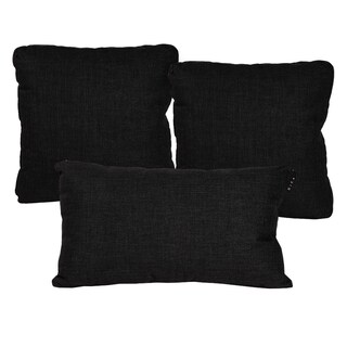 Foto 1 | Set De 3 Cojines Decorativos Dicasa Belu Delta Y Zita Color Negro (2 Cuadrados Grandes Y 1 Rectangular)