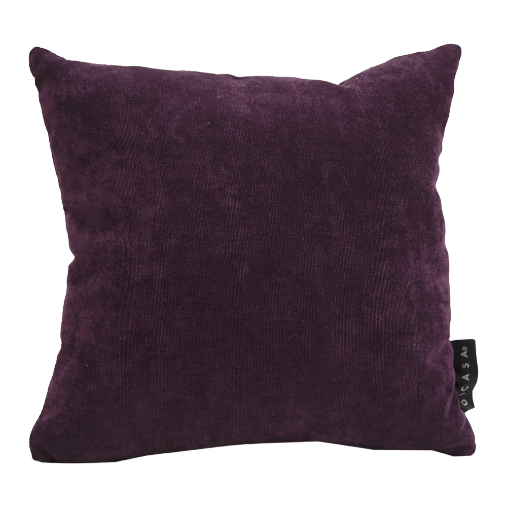 Cojin Decorativo Dicasa Velvet Alfa Color Morado Cuadrado Chico