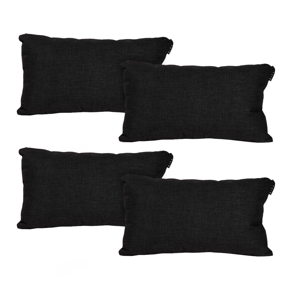 Foto 2 pulgar | Cojin Riñonera Decorativa Dicasa Belu Delta Color Negro Rectangular Set De 4