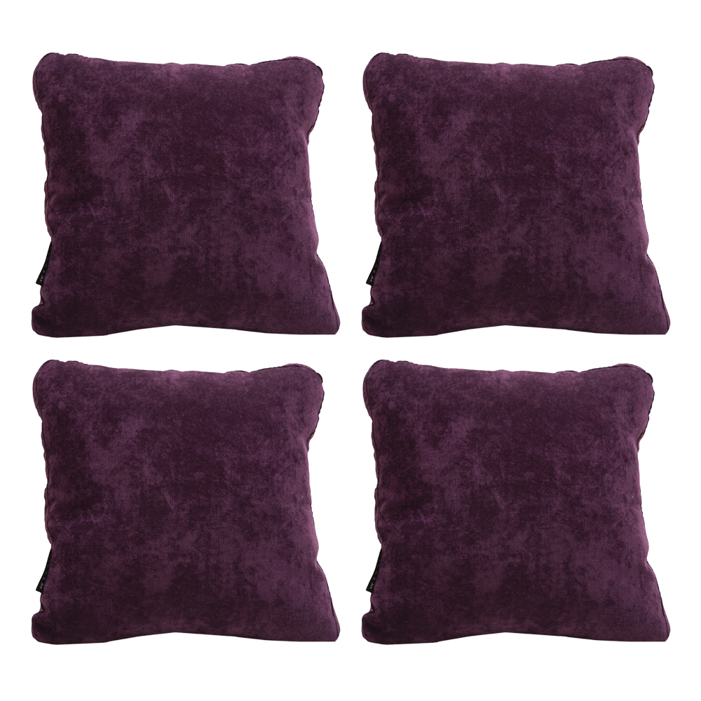 Foto 2 pulgar | Cojin Decorativo Dicasa Velvet Zita Color Morado Cuadrado Grande Set De 4