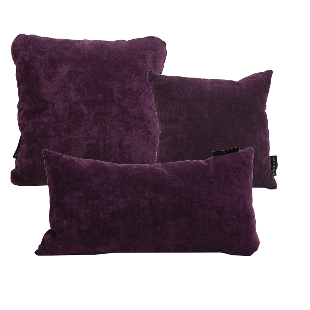 Foto 2 pulgar | Set De 3 Cojines Decorativos Dicasa Velvet Alfa - Zita - Delta Color Morado (1 Cuadrado Ch + 1 Cuad Gde Y 1 Rectangular)