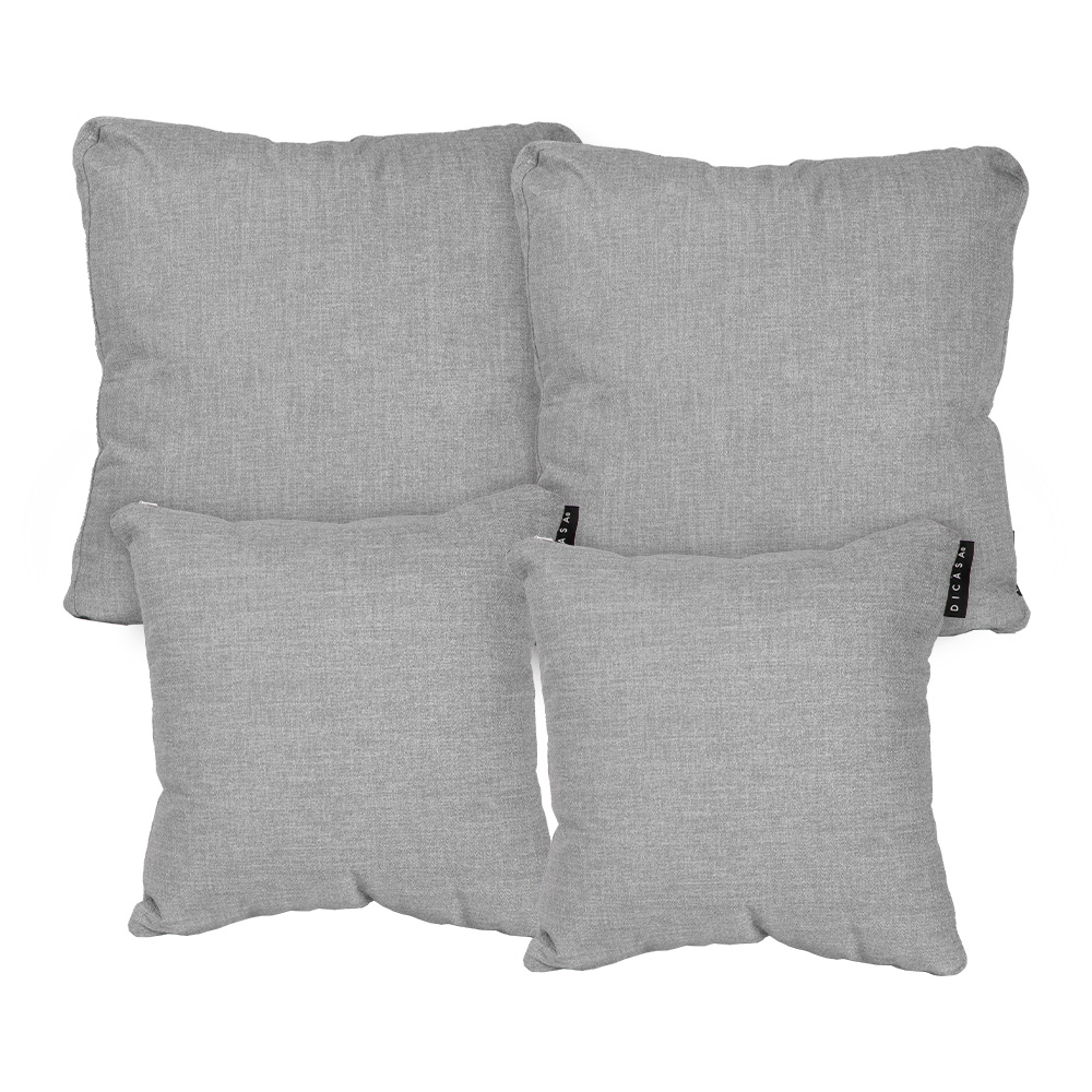 Foto 1 | Set De 4 Cojines Decorativos Dicasa Belu Alfa Y Zita Color Gris Cuadrados (2 Chicos Y 2 Grandes)