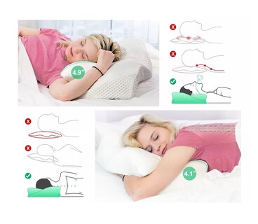 Foto 3 | Almohada Cervical Ergonómica Ajustable Cuello Color Blanco
