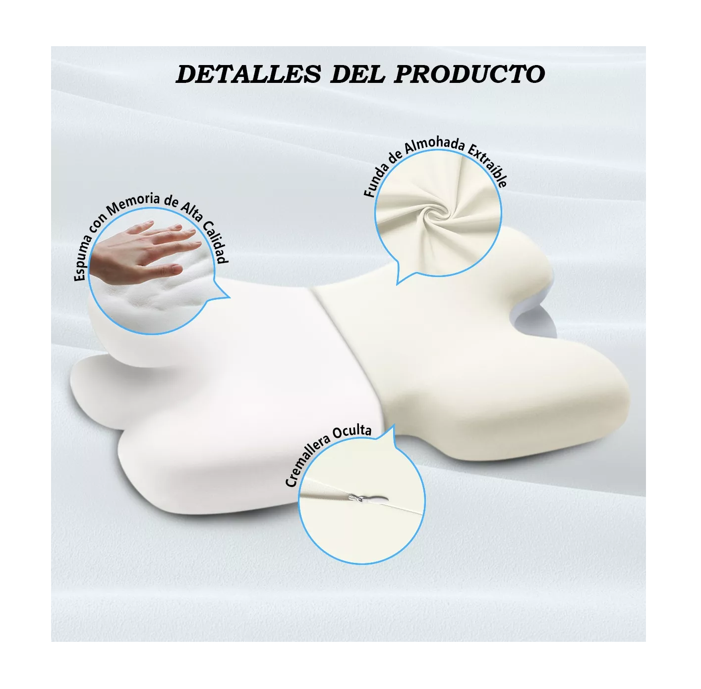 Foto 6 pulgar | Almohada Ortopédica Ergonómica Cervical Color Blanco