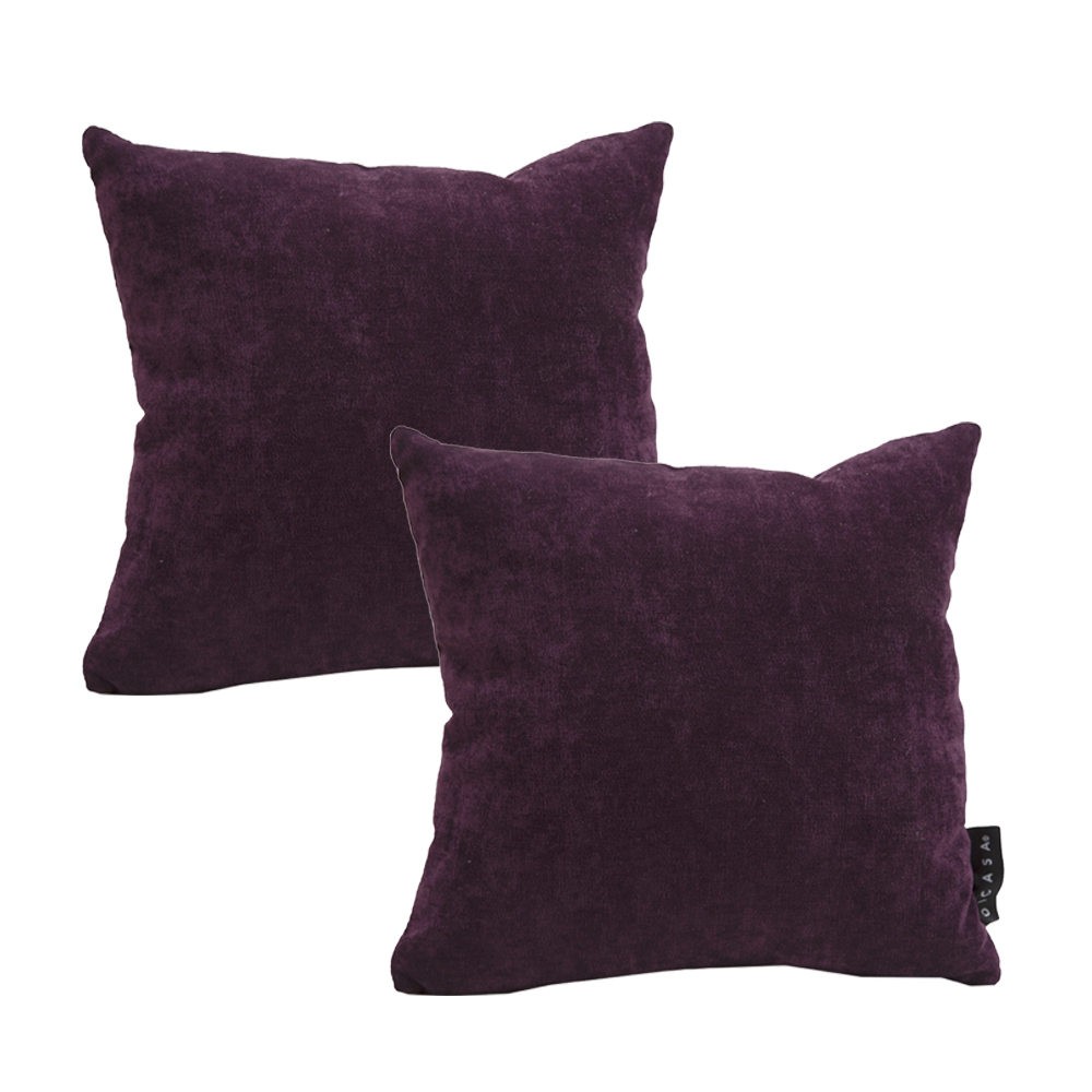 Foto 2 pulgar | Cojin Decorativo Dicasa Velvet Alfa Color Morado  Cuadrado Chico Set De 2